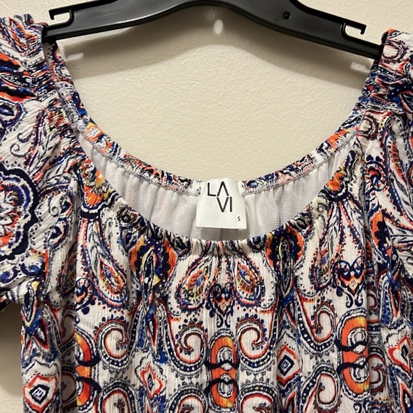 LA VI - SMALL SHORT SLEEVE MULTI COLOR TINIC EUC - Picture 2 of 12